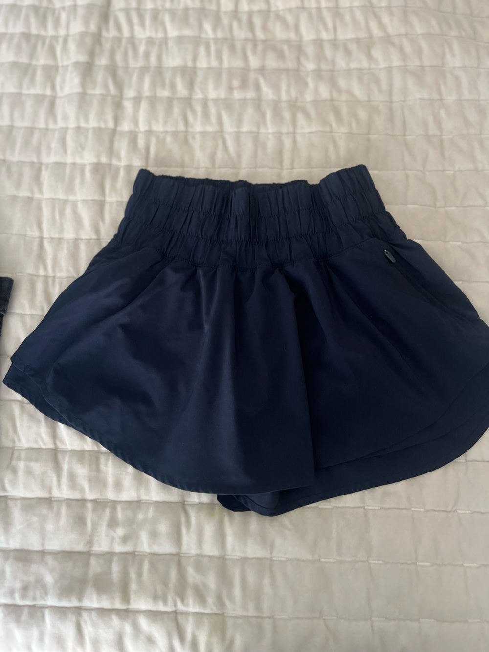 CRZ Yoga Navy Ruffle Mini Skort